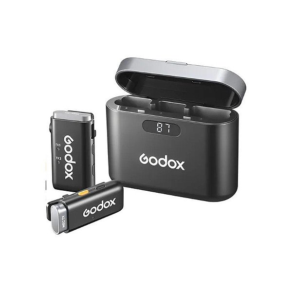 Sistema de Microfone Sem Fio Godox Wec 2TX+1RX