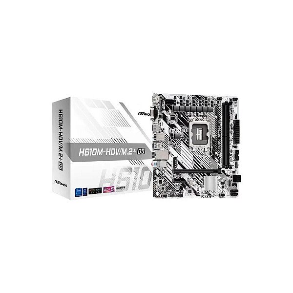 Placa-mãe Asrock H610M-HDV/M.2+D5 DDR5 Socket M.2 Chipset Intel H610 Micro ATX