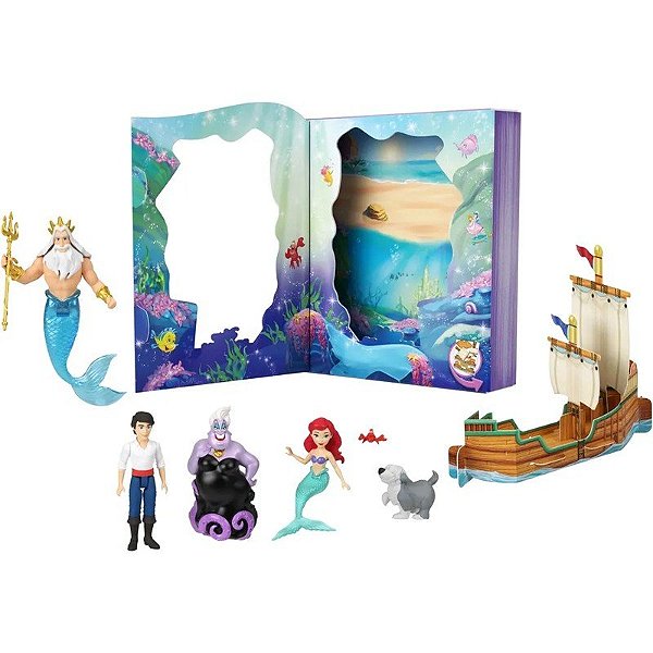 Casal de Bonecas Ariel Classic Storybook da Disney Princess Mattel - JBL32