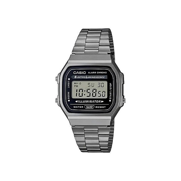 Relógio Casio Vintage A168WGG-1ADF Digital Unissex - Cinza/Preto