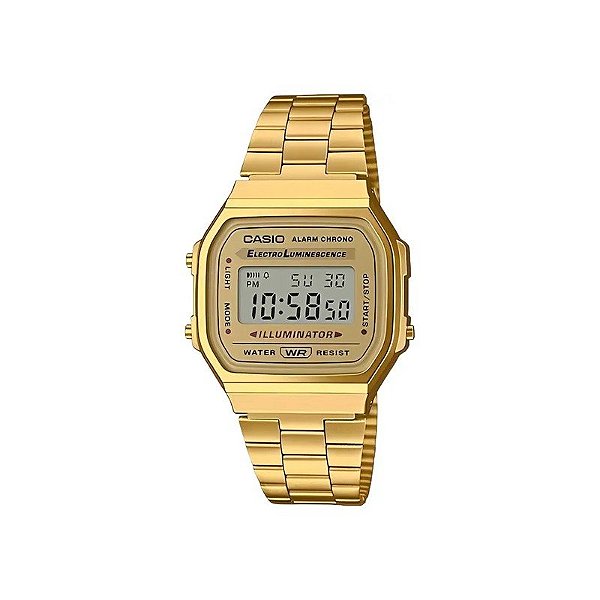 Relógio Casio Vintage A168WG-9WDF Digital Unissex Dourado