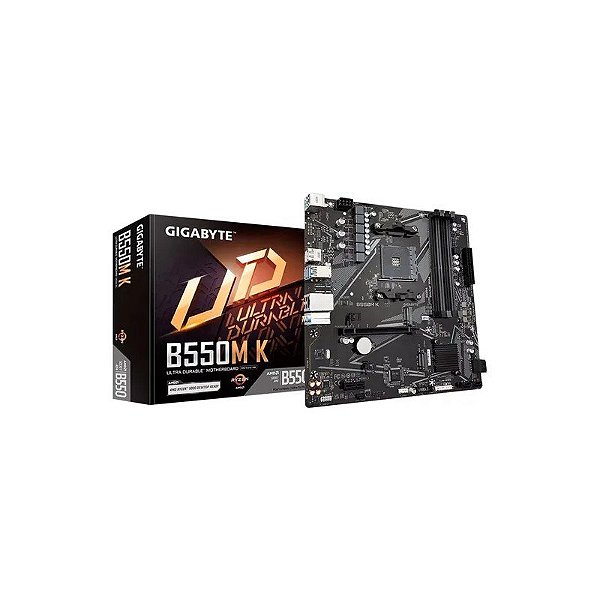 Placa Mãe Gigabyte B550M K Socket AM4 Chipset AMD B550 DDR4 Micro ATX