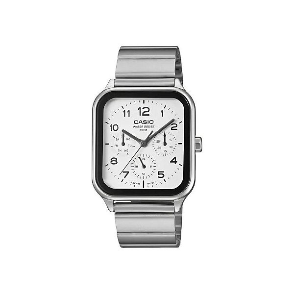 Relógio Casio MTP-M306D-7AVDF Analógico Masculino - Branco/Prata