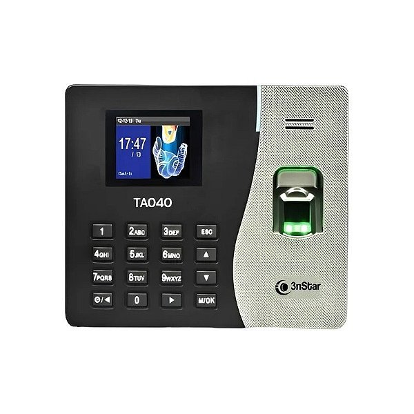 Marcador de Presença Biométrico com Impressão Digital 3NSTAR TA040 - Preto