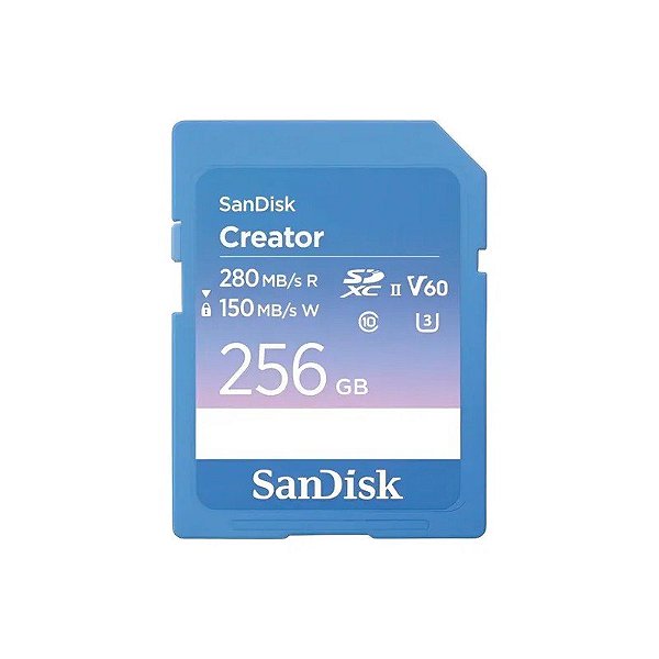 Cartão de Memória Micro SD Sandisk Creator 256GB 280MBS - SDSDXEP-256G-Gncis