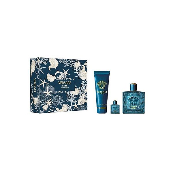 Kit Perfume Versace Eros Pour Homme Parfum - Masculino 3 Peças