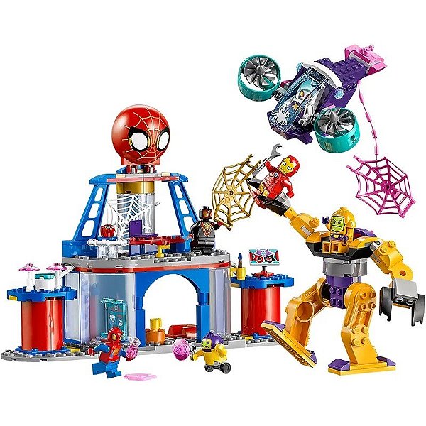 Kit de Montar Lego Quartel General Giratório de Teias do Time Spidey - 10794 (193 peças)