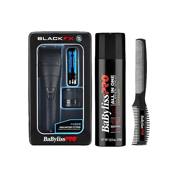 Cortador de Cabelo Babylisspro Blackfx FX899MB Recarregável + Spray All In One + Pente - Preto