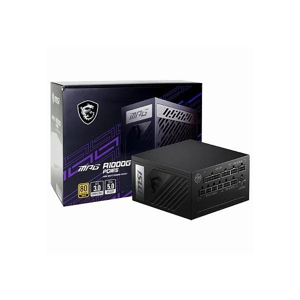 Fonte 1000W MSI MPG A1000G 80 Plus Gold F-Mod 110-240 306-7ZP7C23-CE0