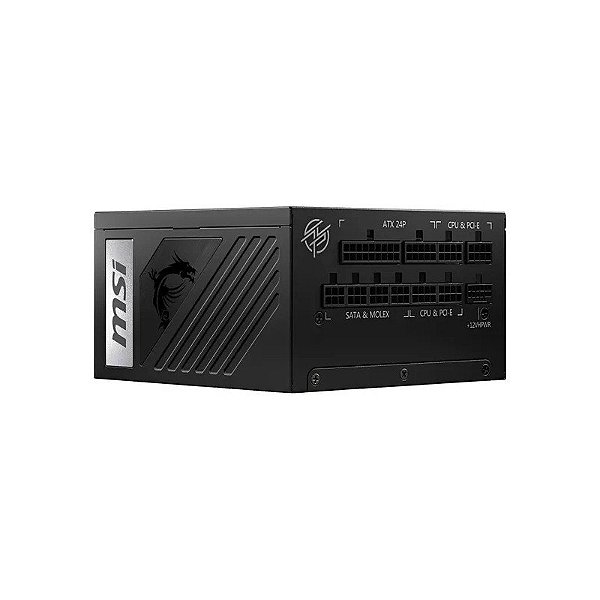 Fonte de Alimentação MSI MPG A1000G PCIE5 80 Plus Gold Full Modular 1000 W - Preto