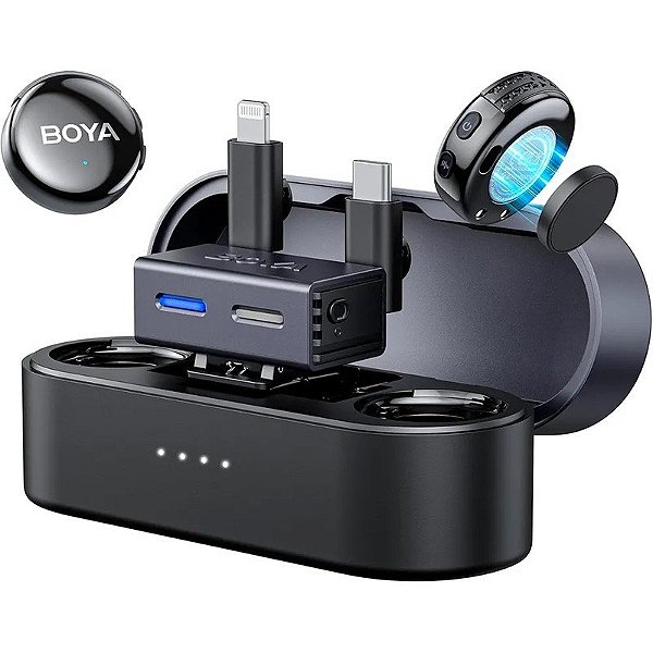 Microfone Sem Fio Boyalink 3-01 Lightning USB-C - Preto