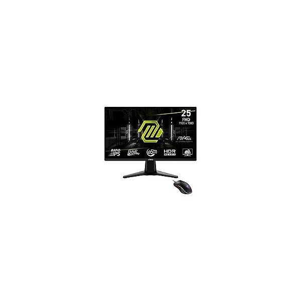 Monitor Gamer MSI Mag 255F E20 25" Full HD 200HZ / 0.5MS - Preto + Mouse