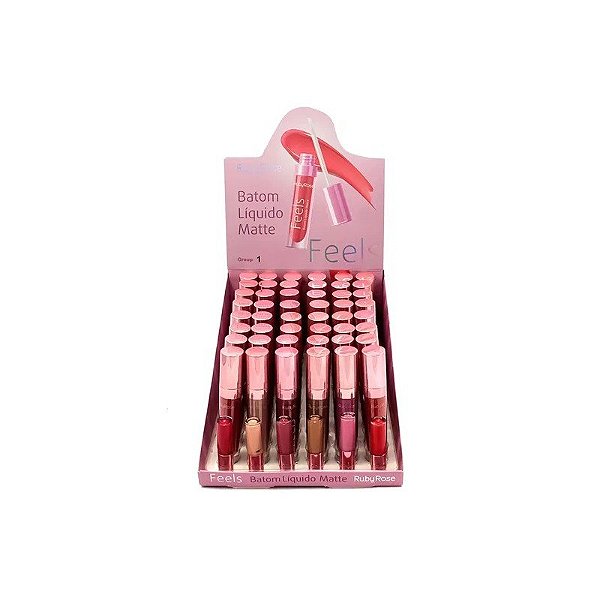 Batom Líquido Matte Ruby Rose Feels HB-8226 - 48 Unidades