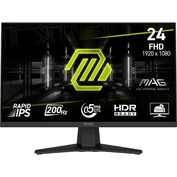 Monitor MSI 23,8" MAG G244F Full HD 0,5ms/200Hz DP/HDMI Preto