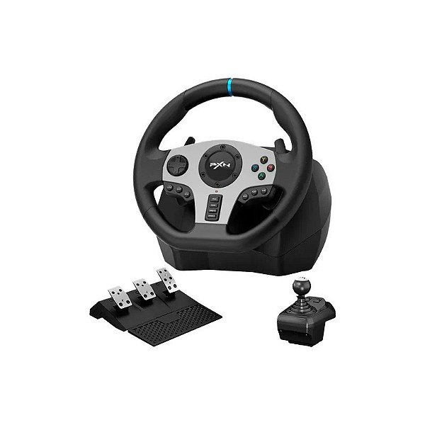 Kit Simulador PXN V9 para PC / PS3 / PS4 / Xbox One / Xbox Series / Switch - Preto (Volante + Pedal + Câmbio)
