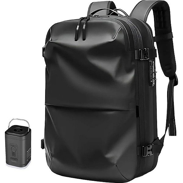 Mochila Resena B1 RB3077 com sistema AIRBACK (Compressão a Vácuo) - Preto