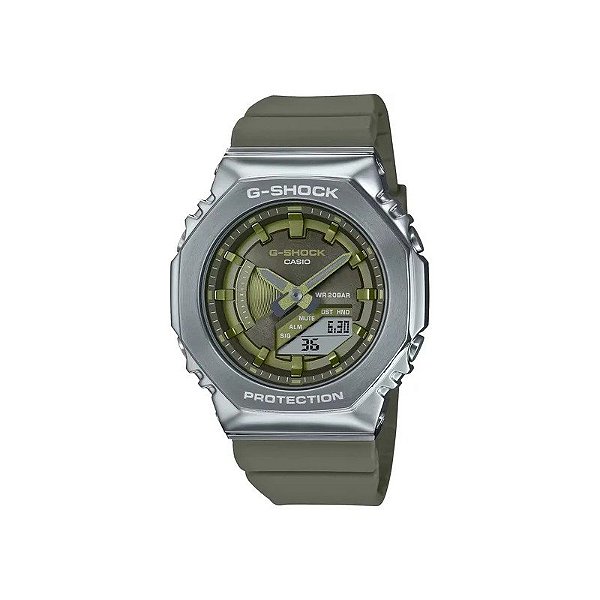 Relógio Casio G-Shock GM-S2100-3ADR Feminino Verde/Prata