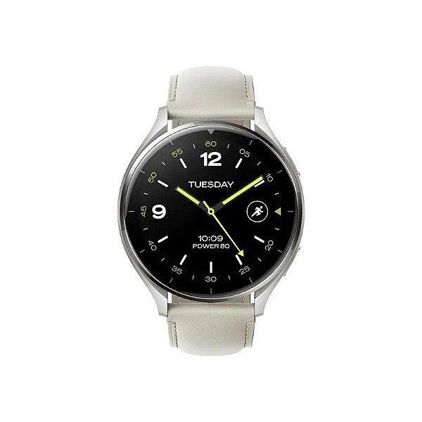 Relógio Inteligente Xiaomi Watch 2 Caixa Cinza Titânio com Pulseira de Couro Branca 59504-BHR9306GL