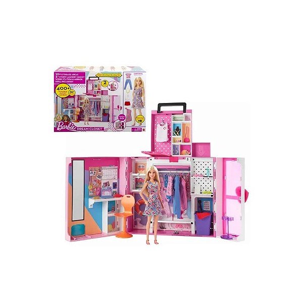 Baú Guarda-Roupa dos Sonhos da Boneca Barbie Fashionista
