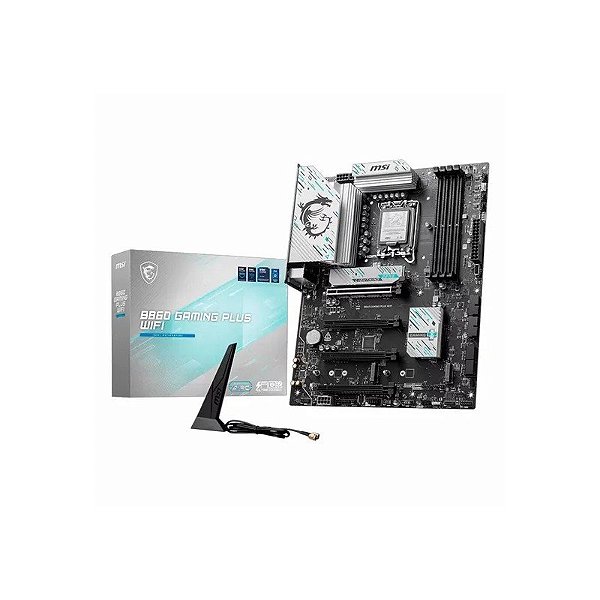 Placa Mãe MSI B860 Gaming Plus Wifi 4XDDR5 Soquete LGA 1851 Chipset Intel B860 ATX