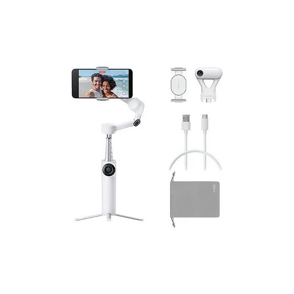 Estabilizador INSTA360 Flow 2 Cinsabqa Ai Tracker Kit Summit White