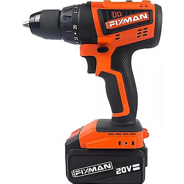 Furadeira de impacto Parafusadeira 20V 55N.m luz LED - Fixman FL104001-09 (2x Baterias)