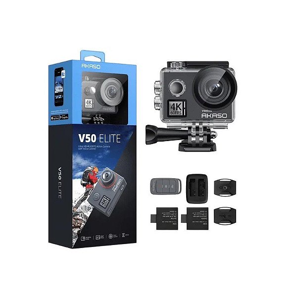 Câmera de Ação Akaso V50 Elite 20MP 4K Wi-Fi Cinza