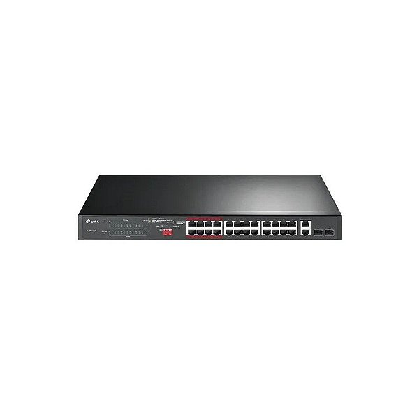 Hub Switch TP-Link TL-SL1226P 24 Portas Gigabit Poe+2SFP 1000MBPS - Cinza