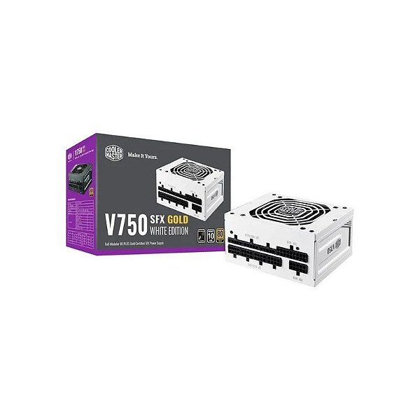 Fonte 750W Cooler Master V SFX Gold 80 Plus Full Modular Branca