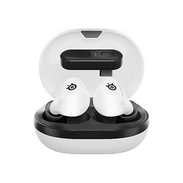 Fone de Ouvido Gamer Steelseries 61708 Arctis Gamebuds Cancelamento de Ruído Bluetooth - Branco/Preto