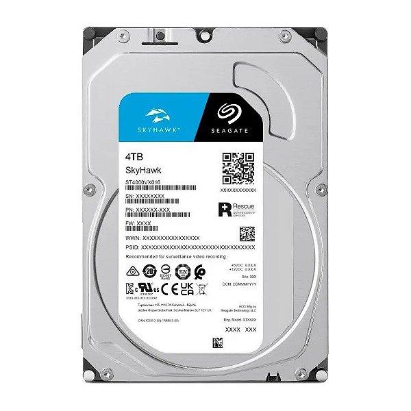 Disco Interno Seagate 3,5" Skyhawk 4TB SATA 6.0Gb/s - ST4000VX016