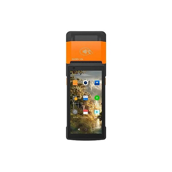 Impressora Térmica Sunmi V2S T5940 Tela 5,5" - Preto e Laranja