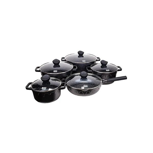 Jogo de Panela Jio 10 Peças Antiaderente Preto