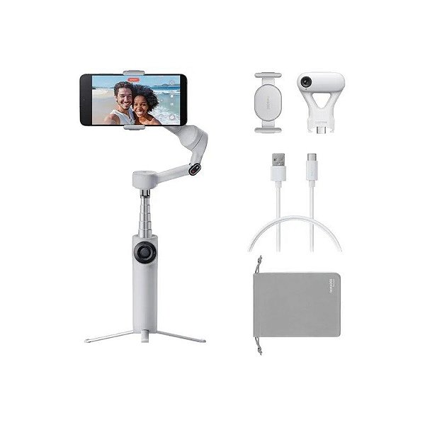 Kit Estabilizador Insta360 Flow 2 para Smartphone - Cinza