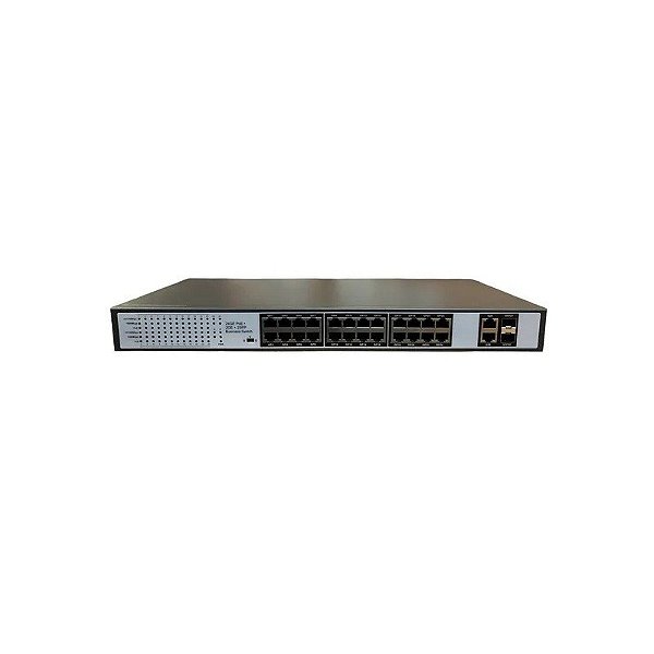 Switch 24 Portas PoE 400W 10/100/1000 MBPS 24 GE + 2 GE + 2 SFP PG-F2R26