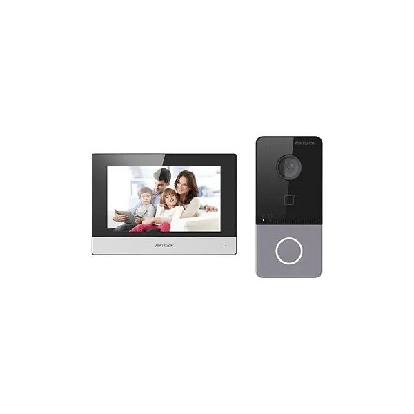 Kit de Interfone IP Wi-fi com Vídeo Hikvision DS-KIS603-P(C)