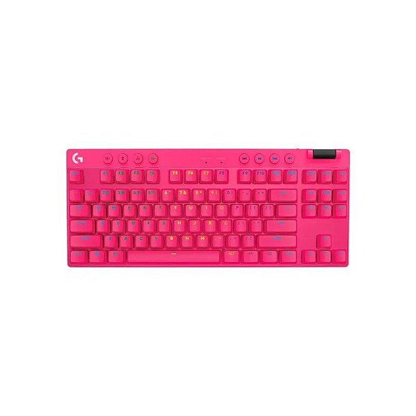 Teclado Tátil Logitech Pro X TKL 920-012154 USB - Rosa com Estojo