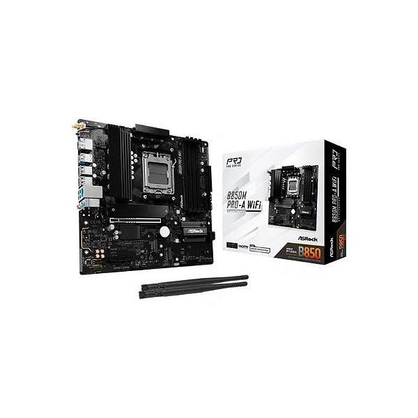 Placa-mãe AM5 Asrock B850M Pro-A Wifi DDR5/HDMI/DP/USB3