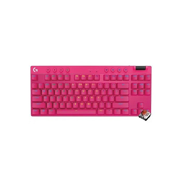 Teclado Logitech G Pro X TKL Lightspeed Wireless Rosa - 920-012154