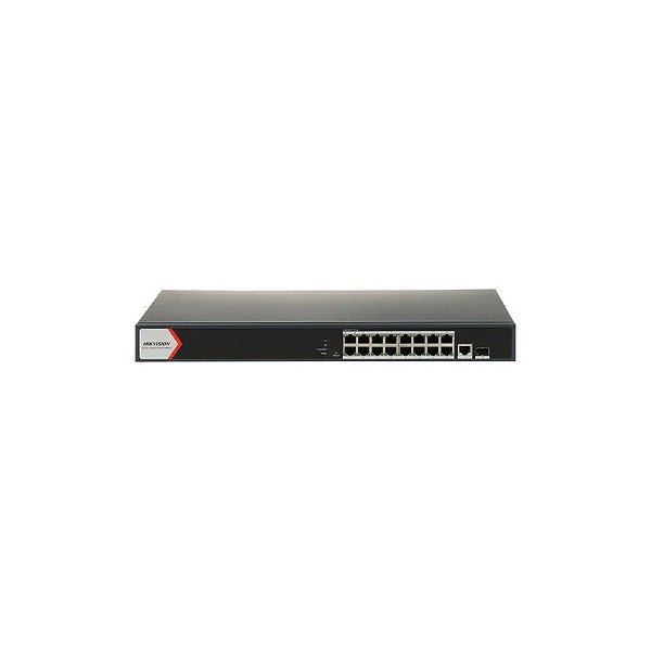 Hub Switch 16 Portas Giga Poe RJ45 SFP DS-3E1518P-Ei/M Hikvision