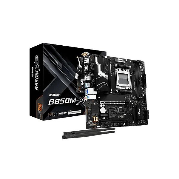 Placa-Mãe AMD AM5 Asrock B850M X Wifi Micro ATX DDR5