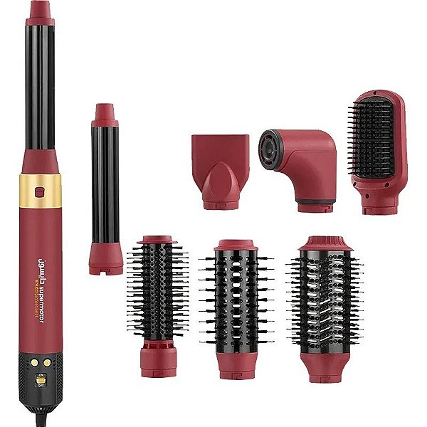 Secador Escova Enzo EN-6223 8 em 1 1500W 220V 50/60Hz - Vermelho