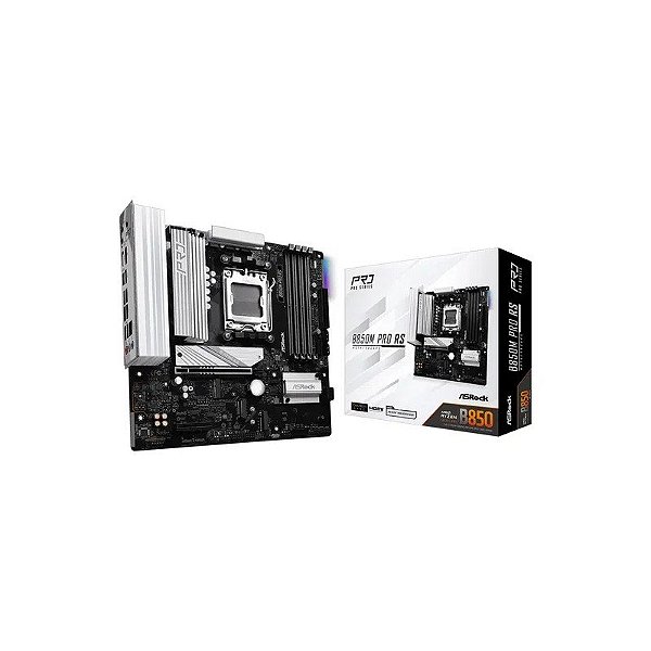 Placa-mãe Asrock B850M Pro RS DDR5 Socket AM5 Chipset AMD B850 Micro ATX