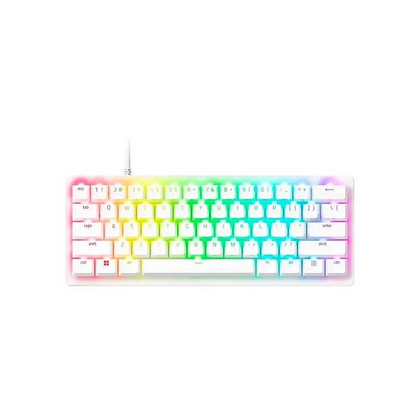 Teclado Razer Huntsman V3 Pro Mini 60% RGB USB Esports Gaming US Branco - RZ03-04991800-R3U1