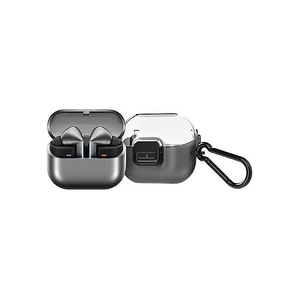 Fone de Ouvido Samsung Galaxy Buds 3 Pro SM-R630NZA - Prata + Estojo com Clipe Transparente