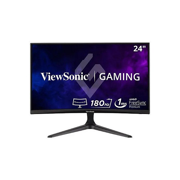 Monitor LED Curvo Viewsonic VX2418C de 60,96 cm e 180 Hz - Preto