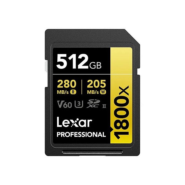 Cartão de Memória Lexar SD 512GB Gold 270/180MB/s 1800X