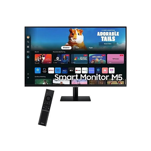 Smart Monitor Samsung M5 S32DM500EN de 32" Full HD 16:9 4 MS GTG com Wi-Fi/HDMI