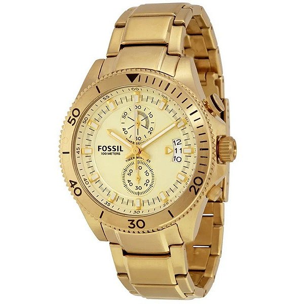 Relógio Masculino Fossil Wakefield Champange Analógico CH2974