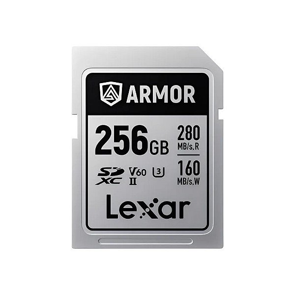 Cartão de Memória SD Lexar Armor Silver Pro 280-120MB/s C10 U3 V60 Uhs-II 256 GB (LSDAMSP256G-RNNNG)